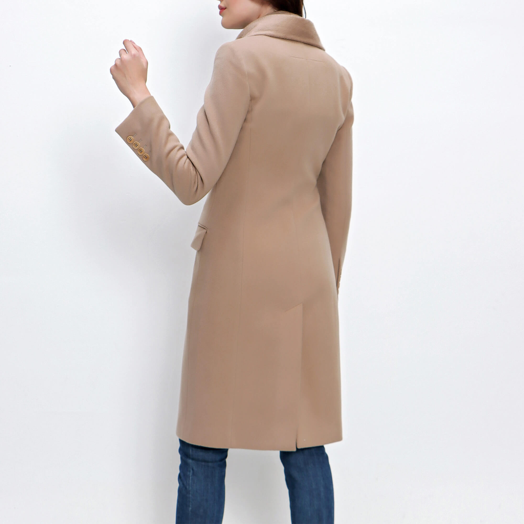 Givenchy - Beige Cashmere Wool Blend With Scarf Coat 